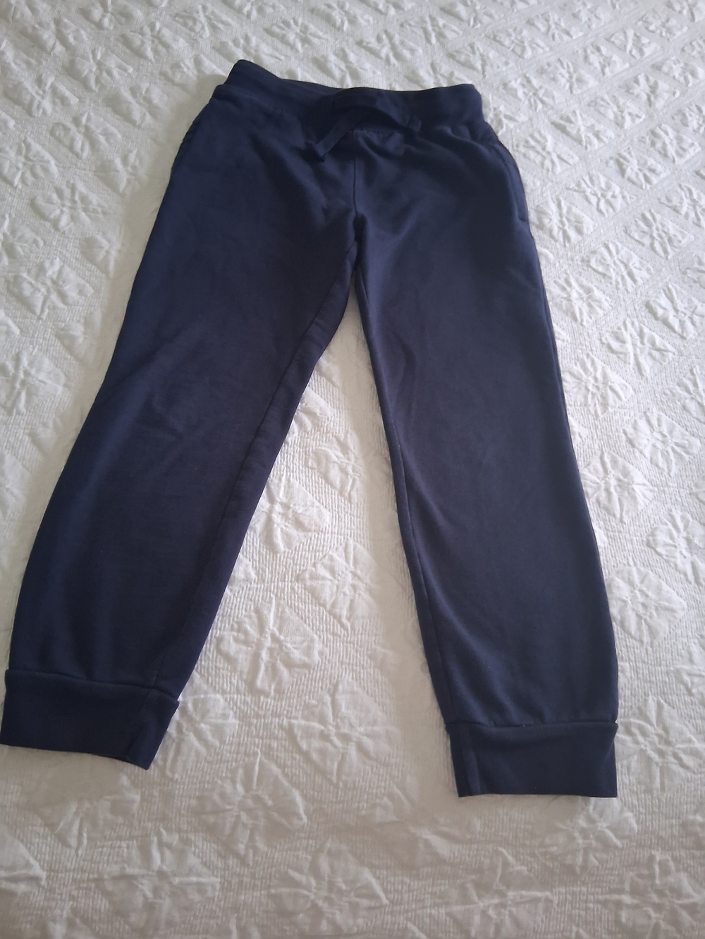 Tommy Bahama Navy Blue Kids Boys  Jogger Sweatpants Drawstring Pockets Size 7/8